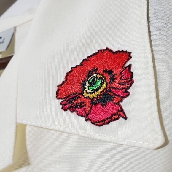 Joan Steele Floral Shirt Size 2X Plus Embroidered Collar Short Sleeve VTG Womens - Picture 3 of 9